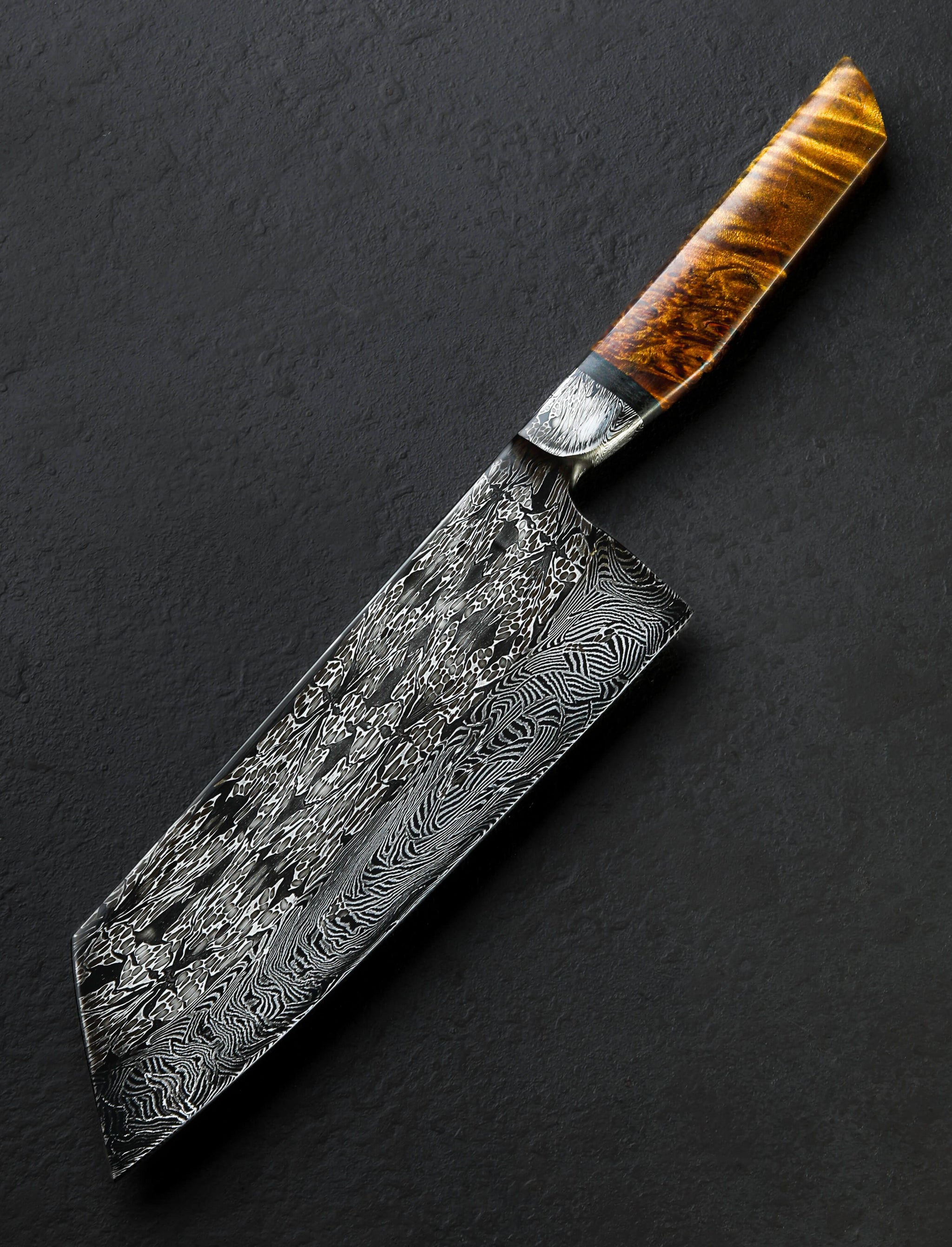Nick Anger - Vermont Santoku & Bunka Strata Damascus Bunka 237mm