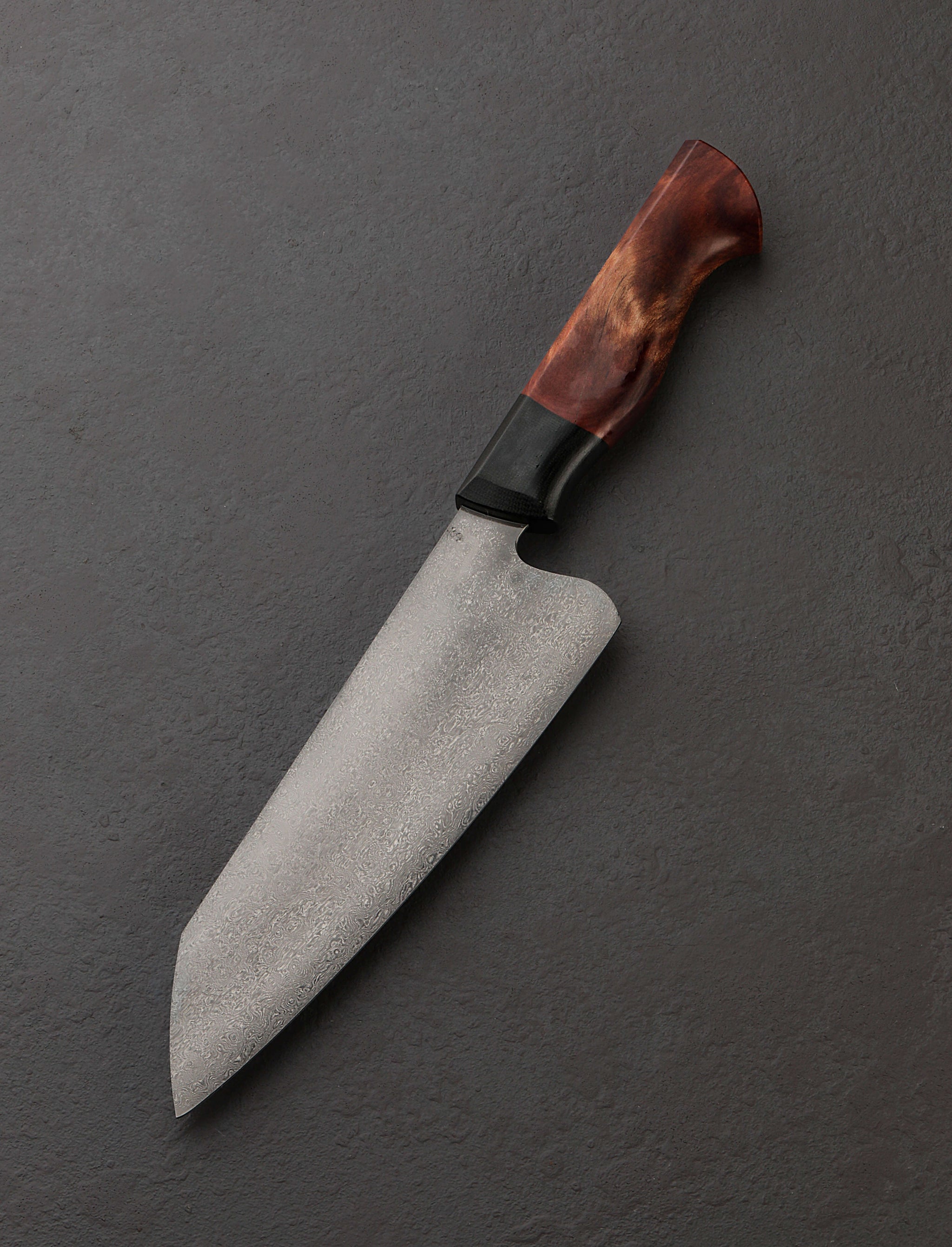 Peter Swarz Burt - Hawaii Santoku & Bunka Narra Wootz Santoku 190mm