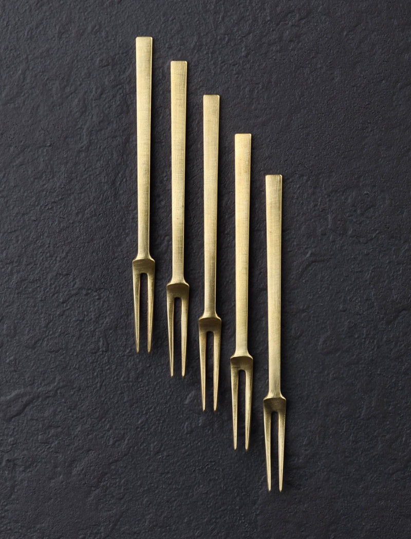 Petit Brass Serving Forks