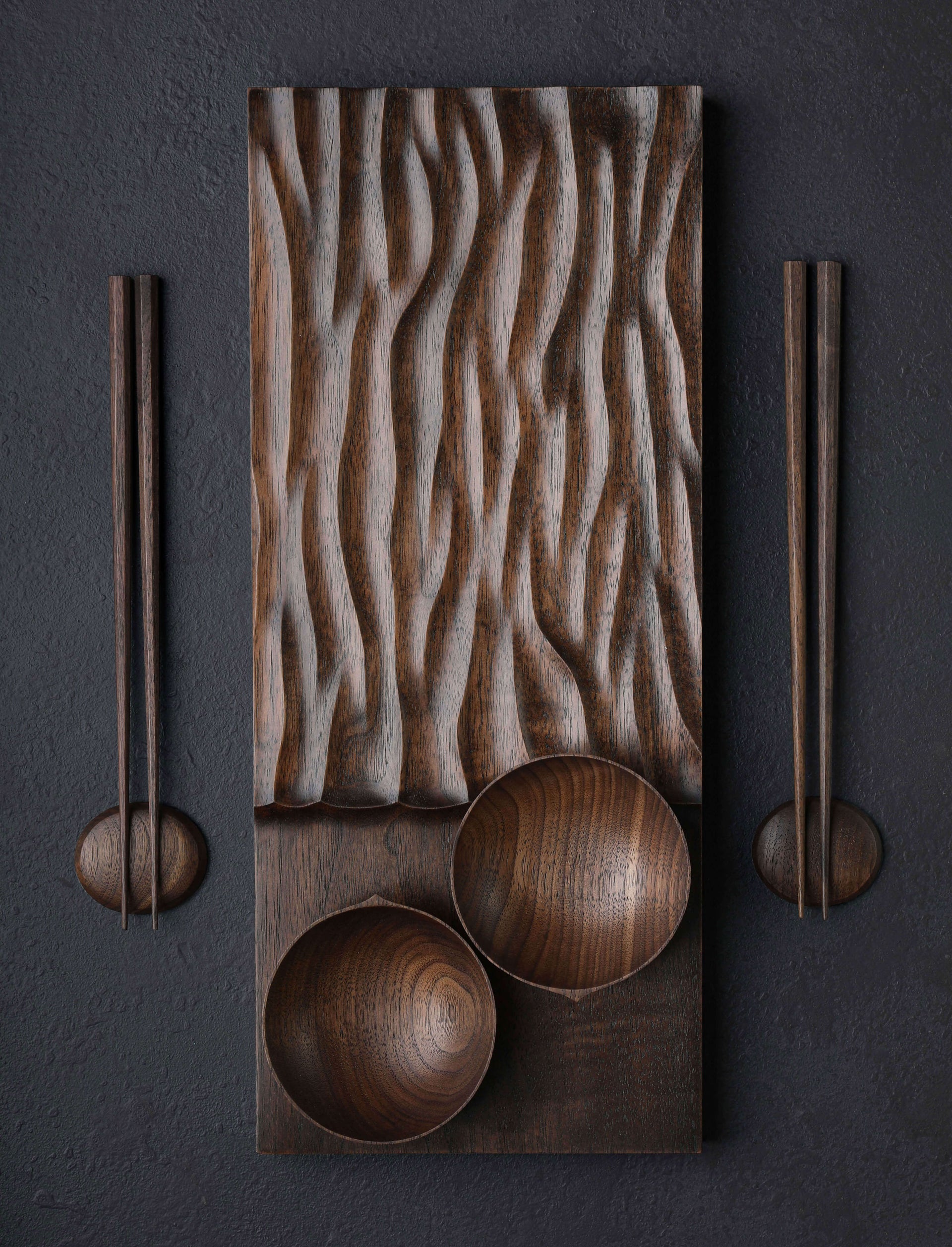 Luke Hope - London & Central Vietnam Serving Black Walnut Waves Sharing Set