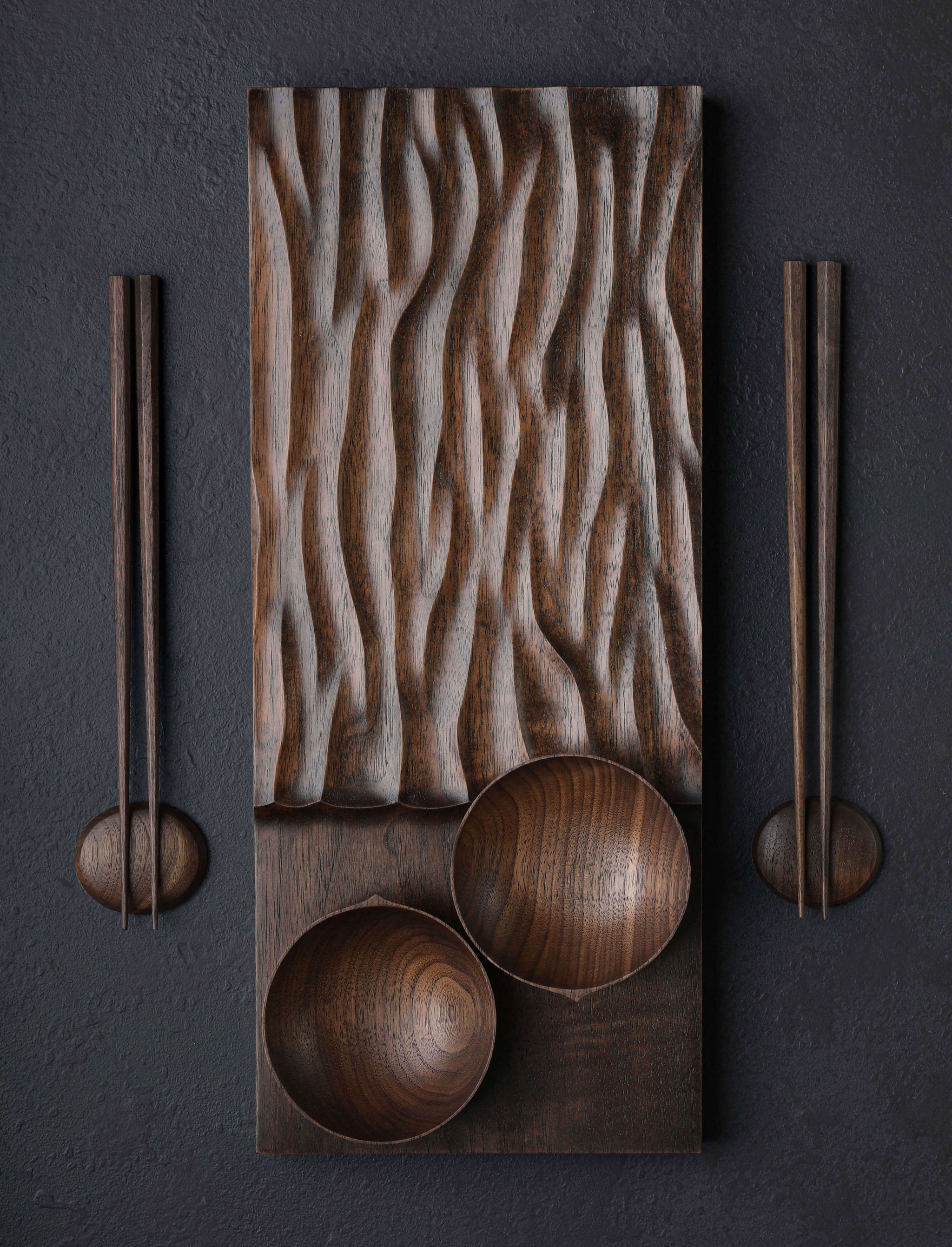 Luke Hope - London & Central Vietnam Serving Black Walnut Waves Sharing Set