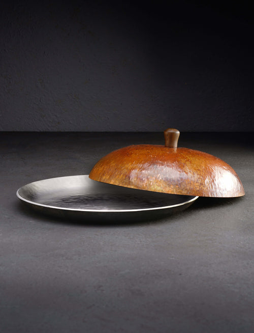 Spijk Selby - Denmark Serving Crater Plate Copper & Steel Cheese House