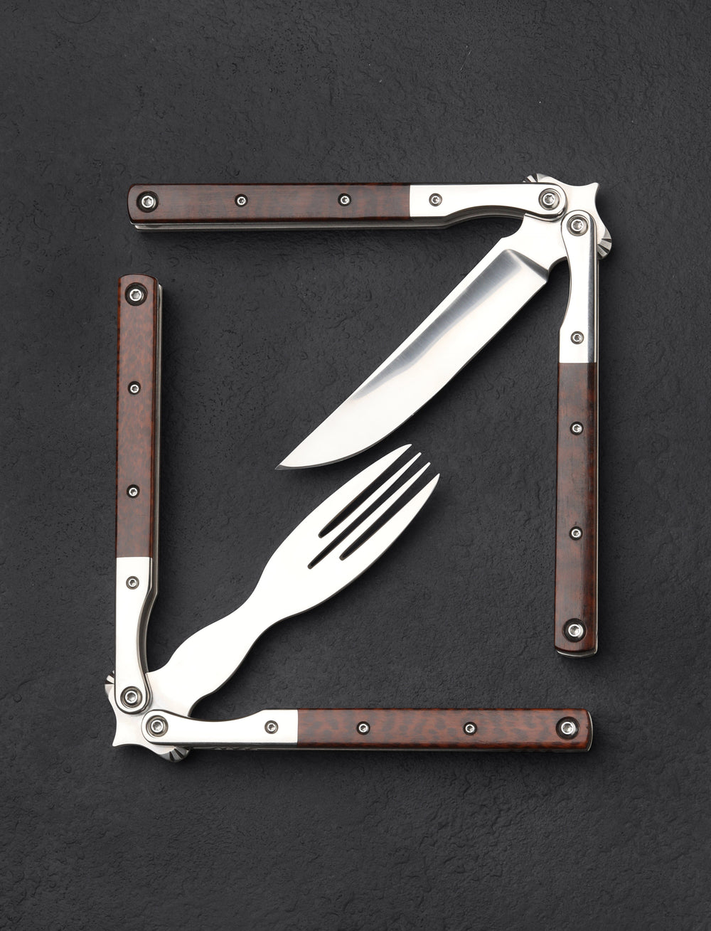 Terry Guinn - Texas Sets Snakewood Balisong Cutlery Set