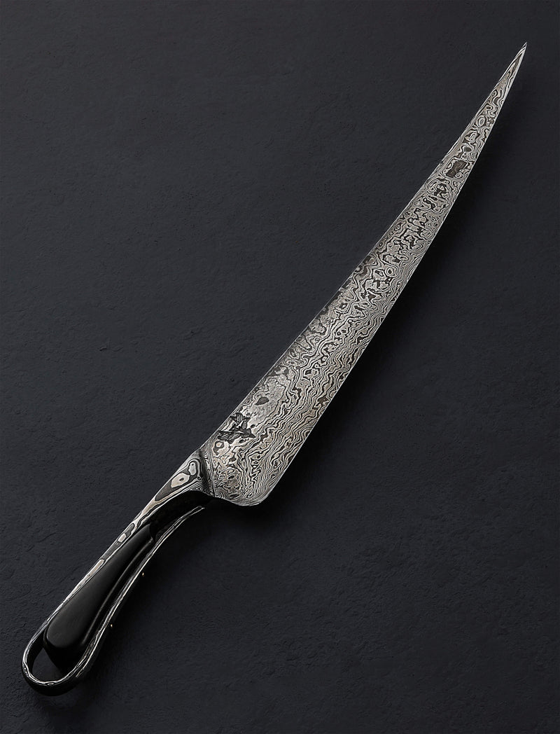 Teardrop Damascus Slicer 329mm