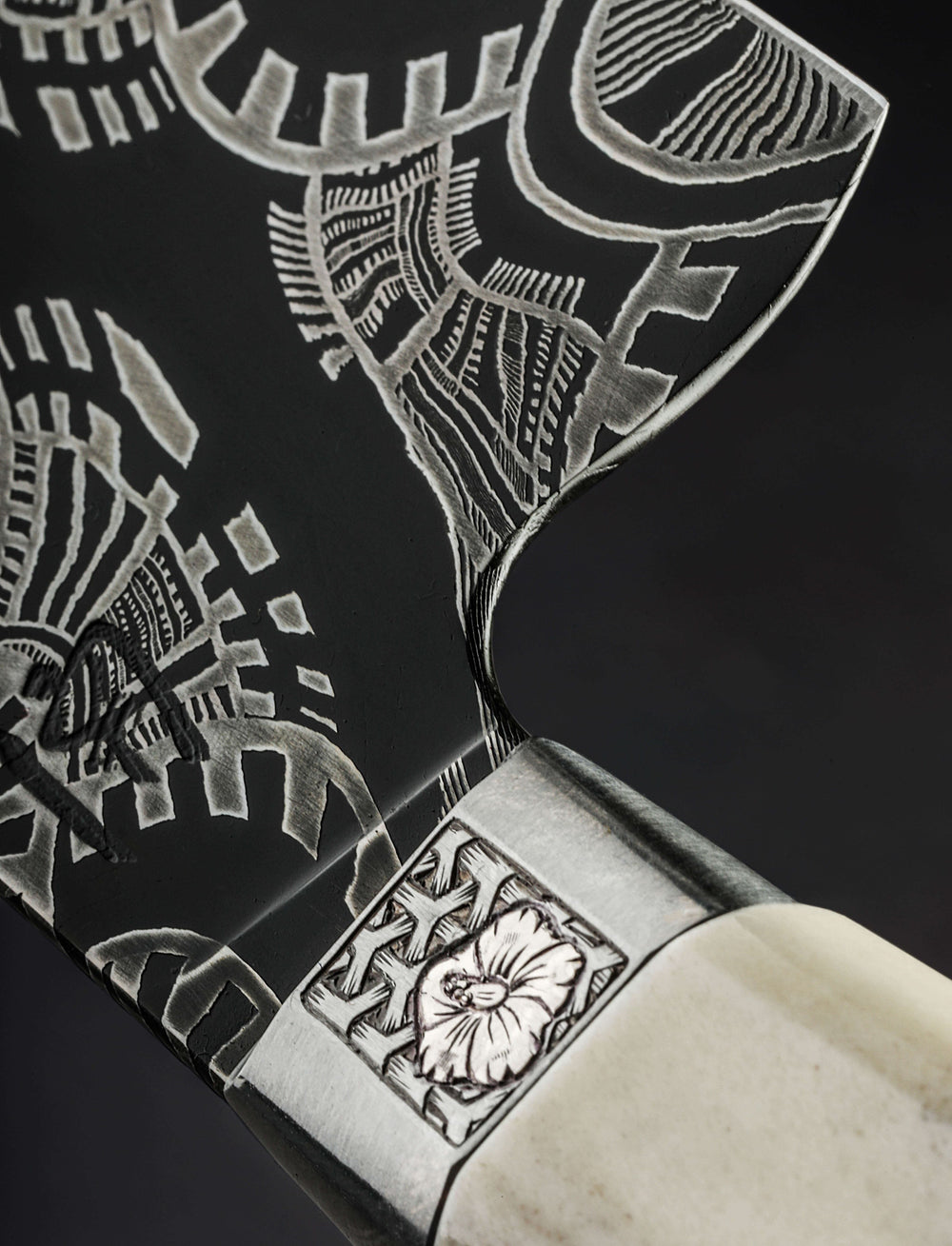 Andrew Meers - North Carolina Slicer & Sujihiki Silver Antler Hibiscus Chef 255mm
