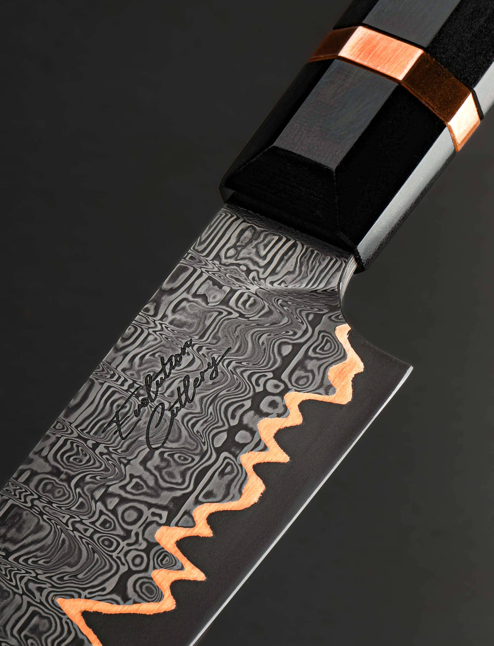 Dan Tompkins - New York Slicer & Sujihiki Ember Line Damascus Slicer 245mm