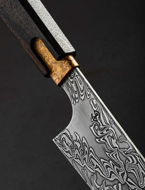 Isaiah Schroeder - Wisconsin Slicer & Sujihiki Bronze Sunburst Damascus Slicer 275mm