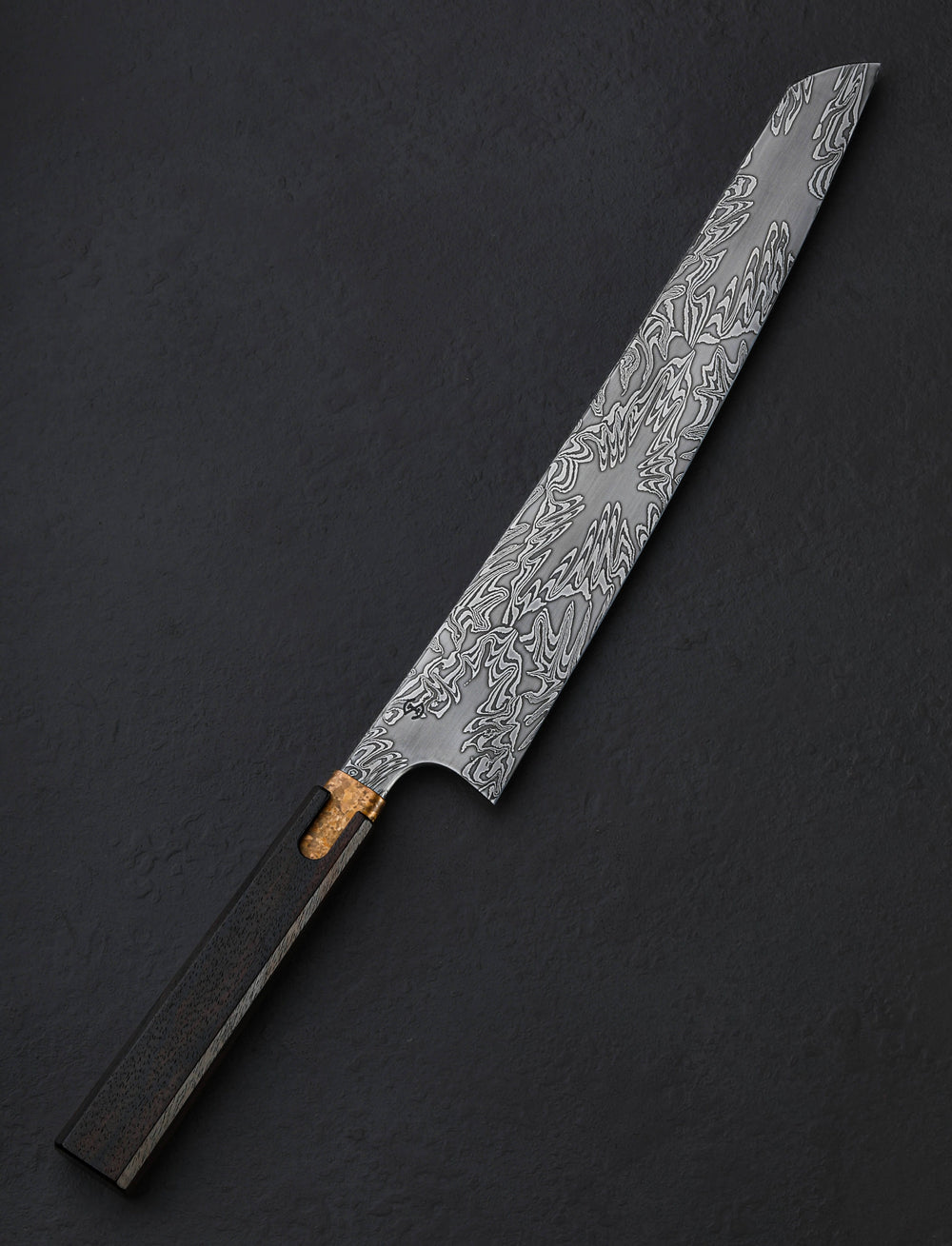 Isaiah Schroeder - Wisconsin Slicer & Sujihiki Bronze Sunburst Damascus Slicer 275mm