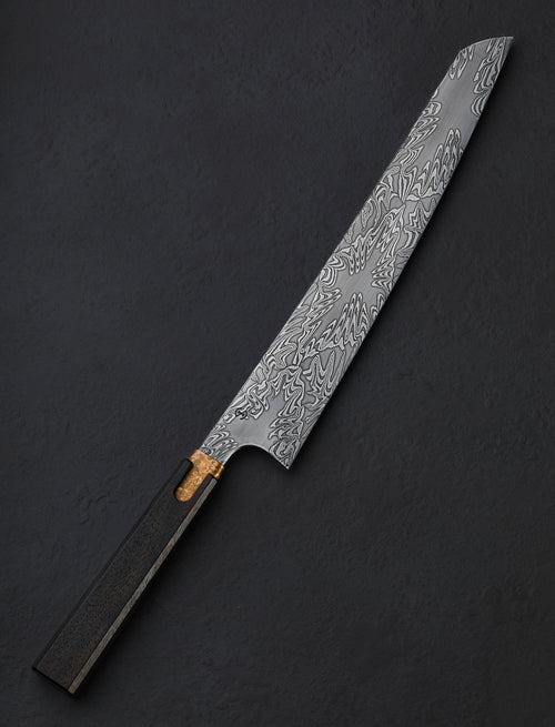 Isaiah Schroeder - Wisconsin Slicer & Sujihiki Bronze Sunburst Damascus Slicer 275mm