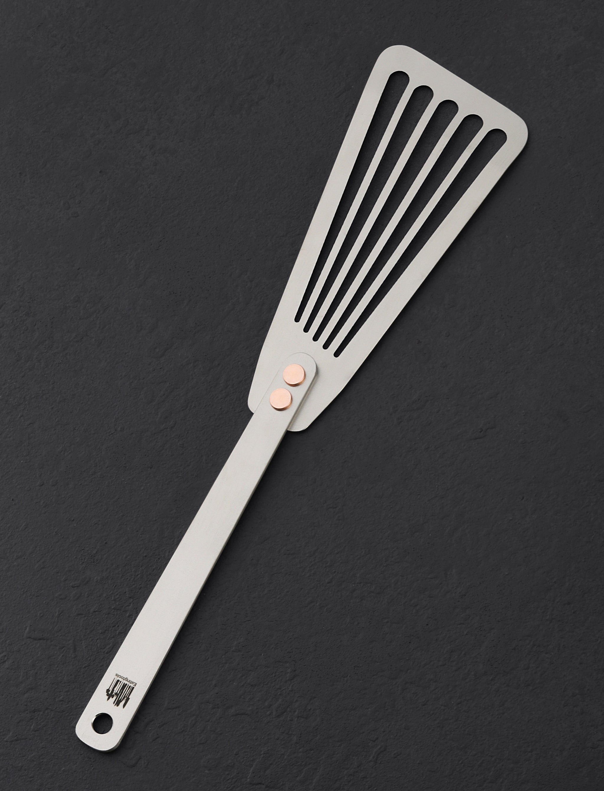 Authentic Vintage Pampered Chef Mini Spatula Taiwan / Vintage 8 inch Small  Stainless Steel Slotted Spatula with Black Plastic Handle