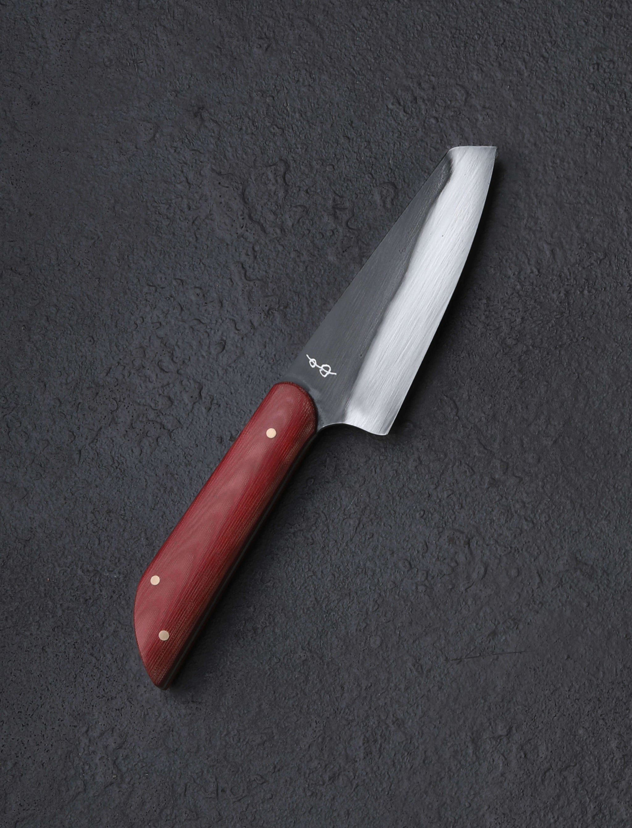 Don Carlos Andrade - California Specialty Knives Red Vintage Micarta Garlic Knife