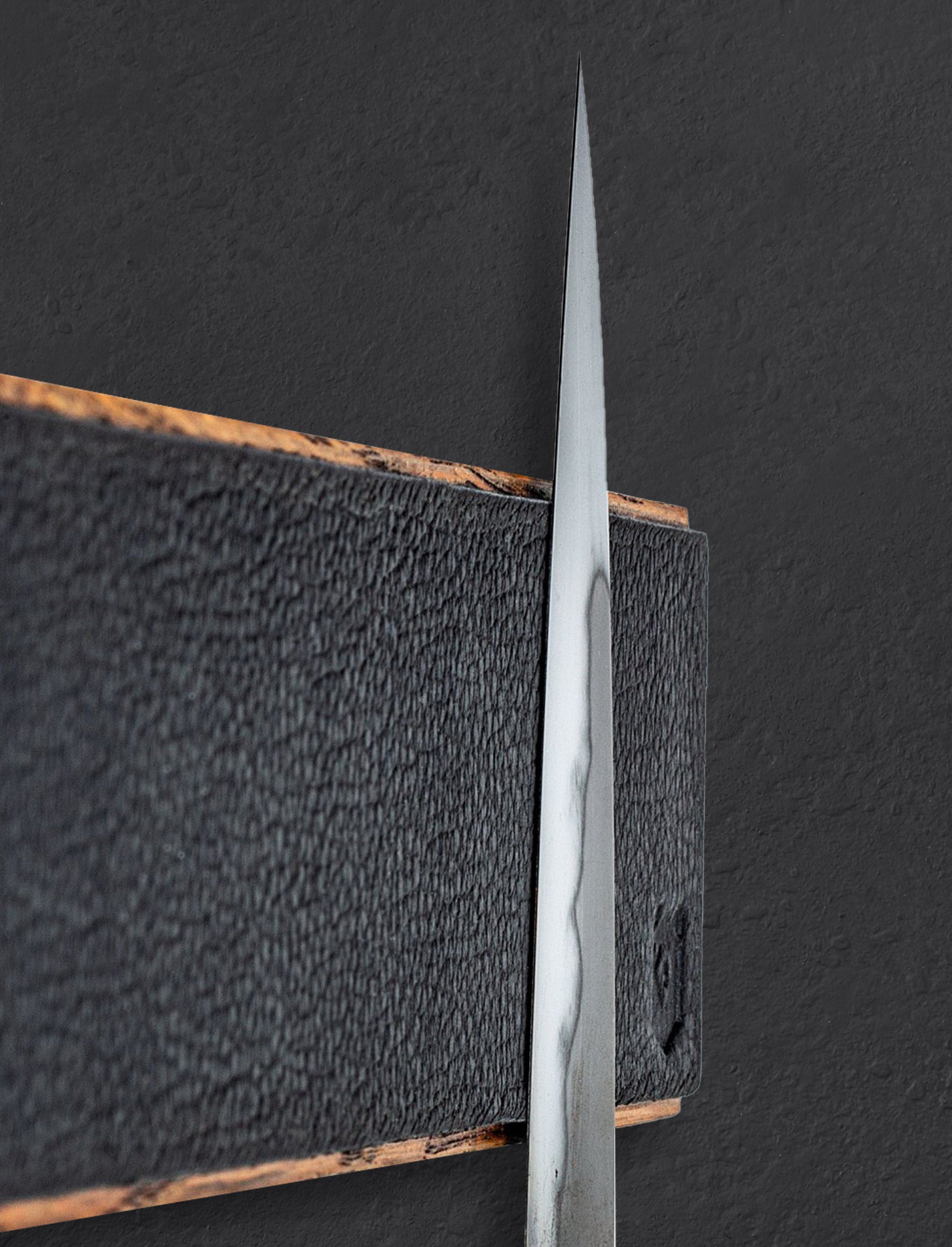 Leather & Oak Magnetic Knife Rack