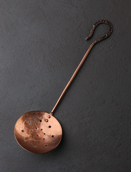 Rex & Marsha Morton - Missouri Spoons, Ladles & Scoops Copper Crook Strainer