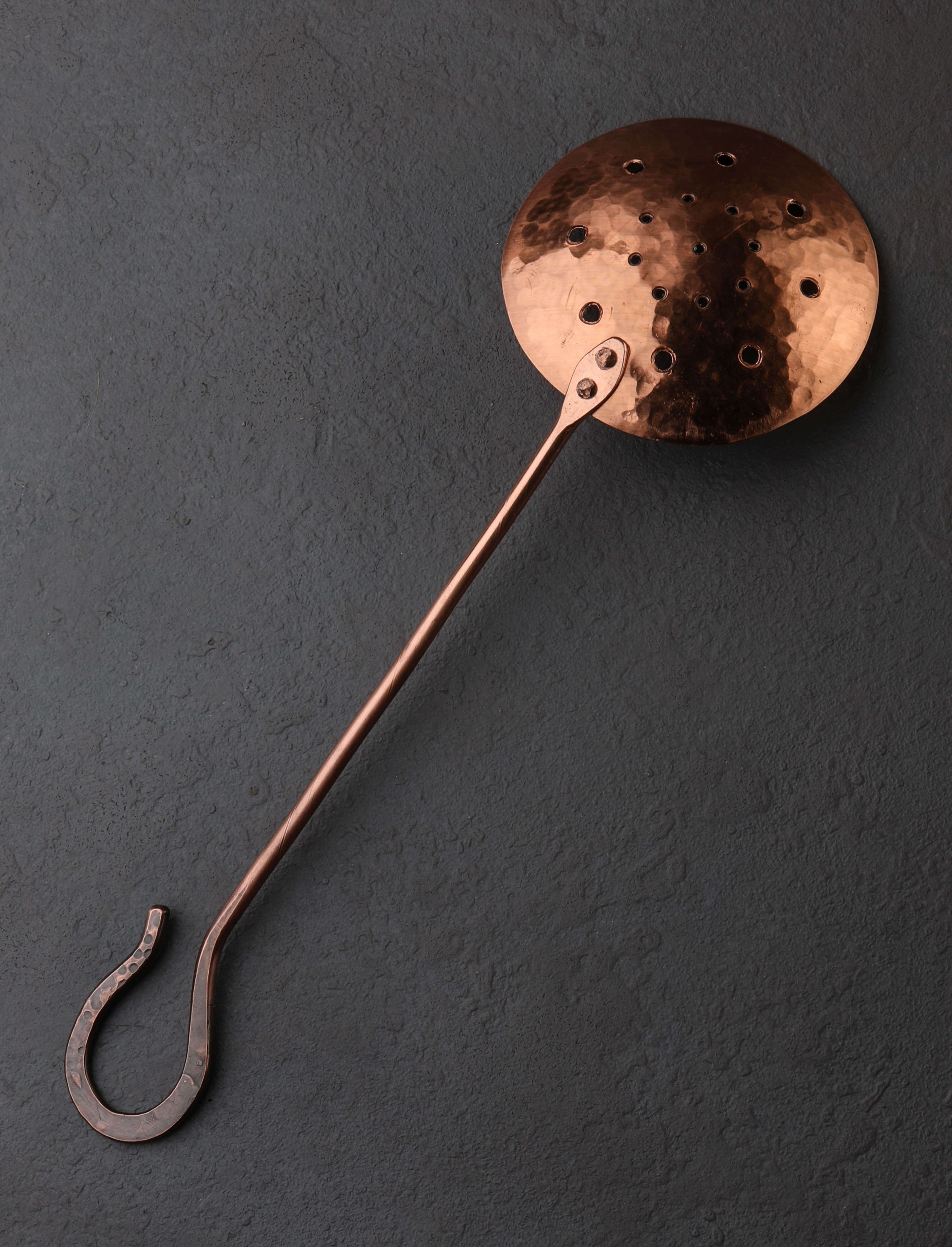 Rex & Marsha Morton - Missouri Spoons, Ladles & Scoops Copper Crook Strainer