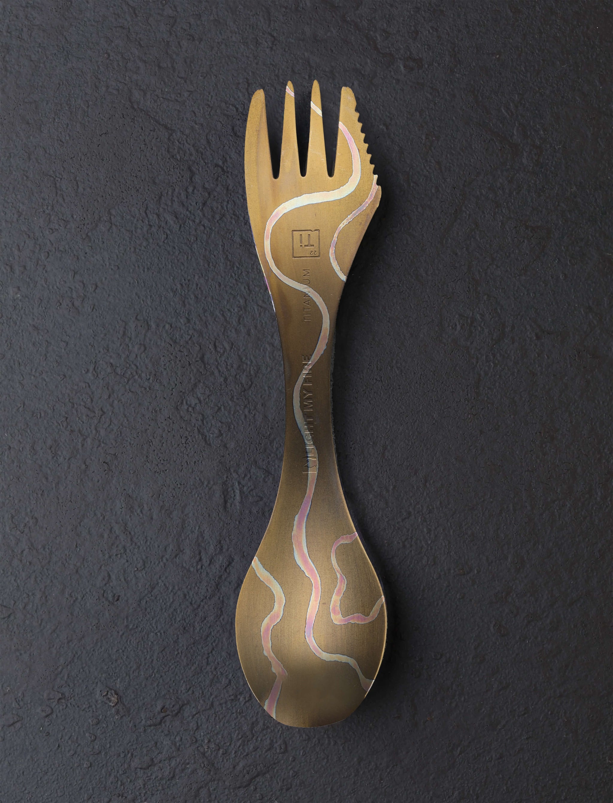 Eatingtools + Light My Fire Sporks Design Seven Brush Anodized Titanium Spork