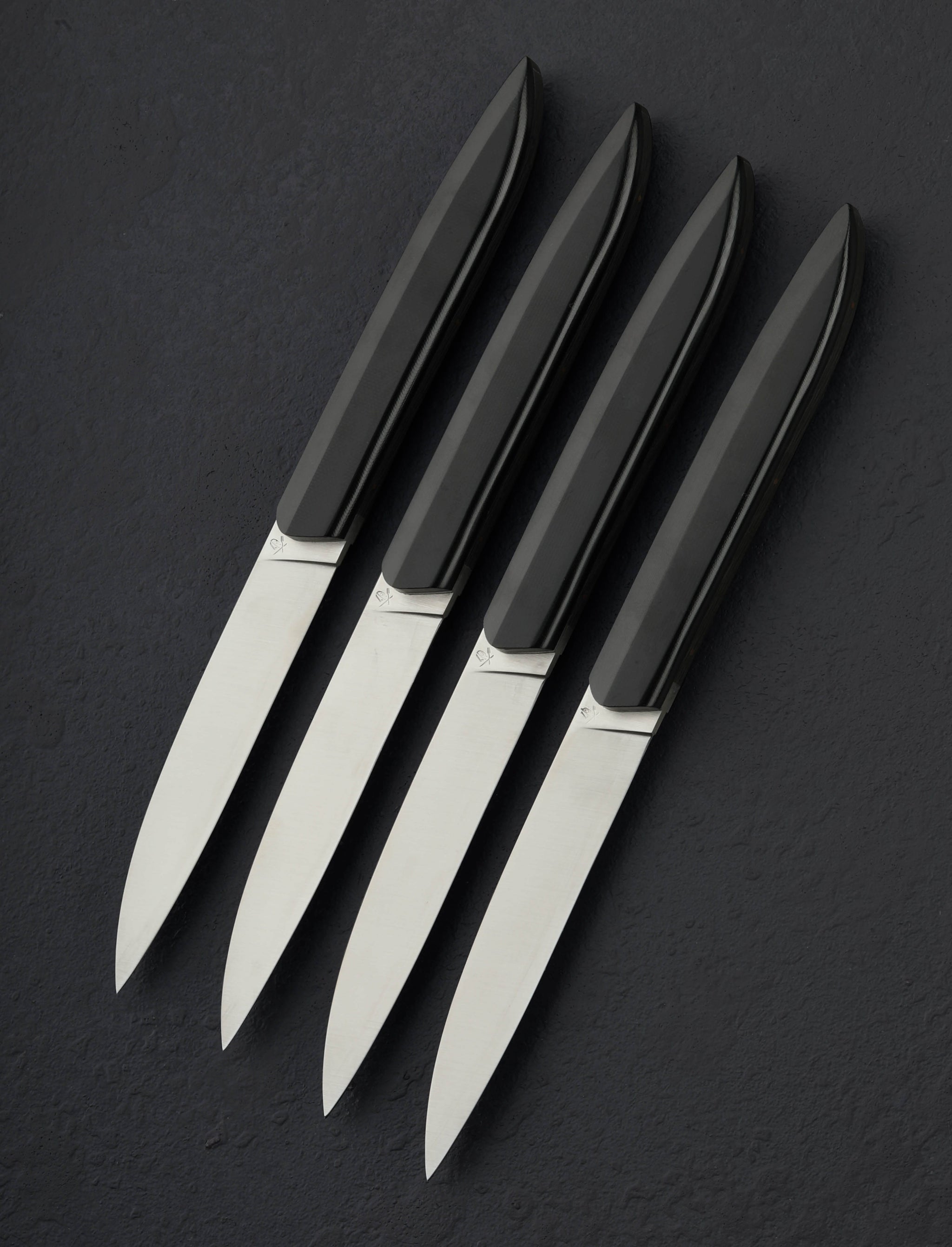 Roland Lannier - France Table Knives All Black Steak Knife Set
