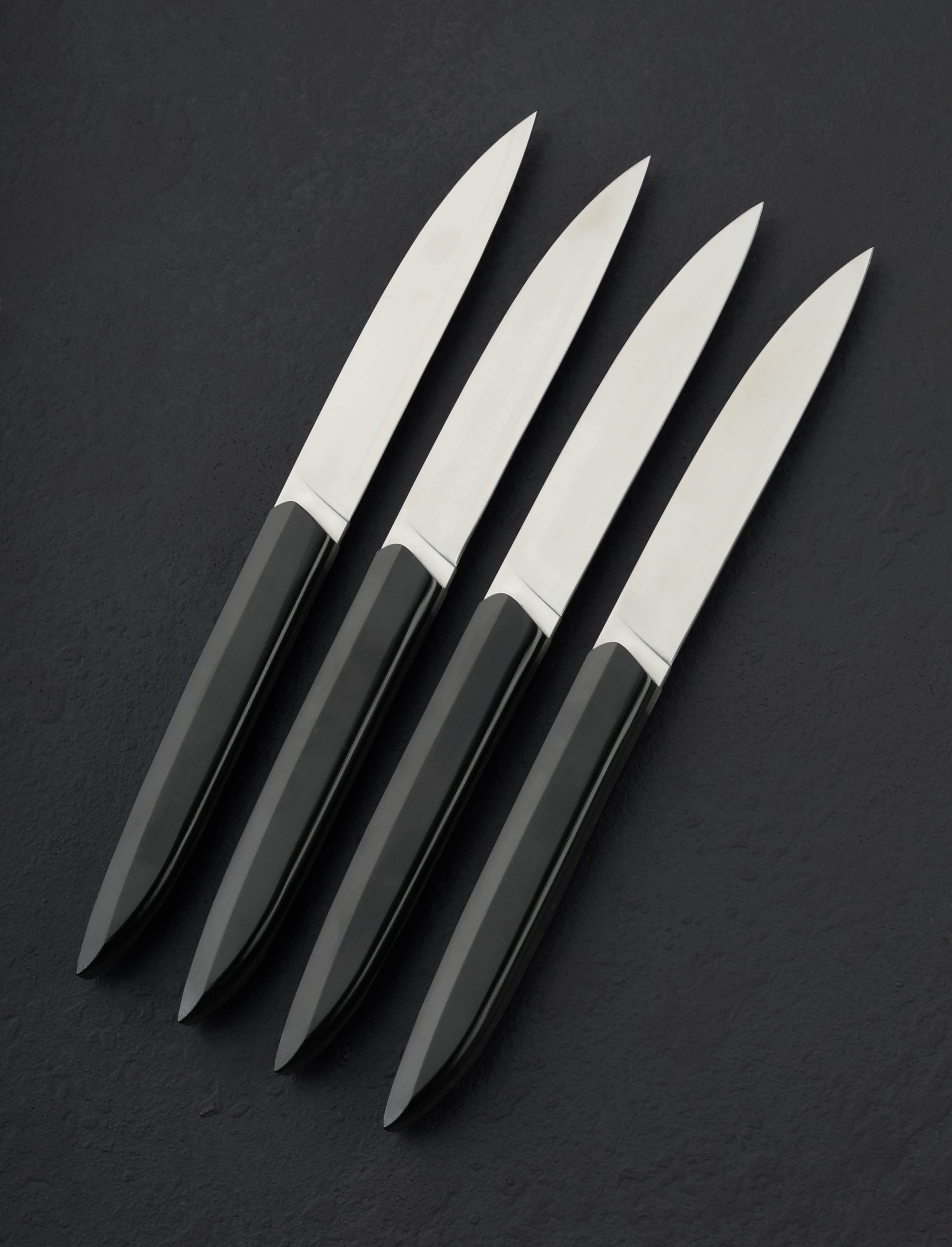 Roland Lannier - France Table Knives All Black Steak Knife Set