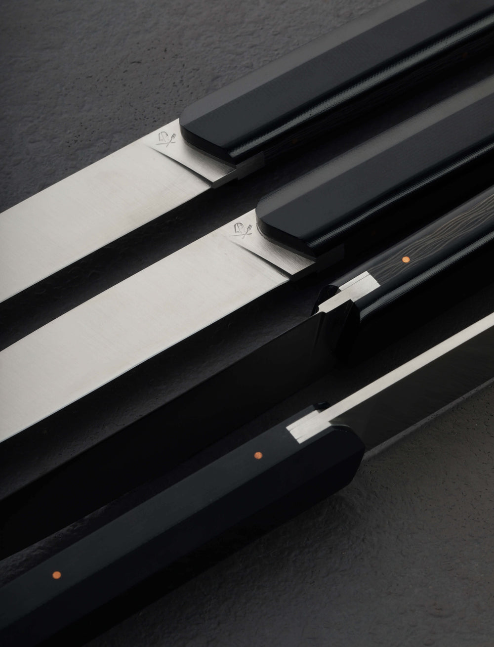 Roland Lannier - France Table Knives All Black Steak Knife Set