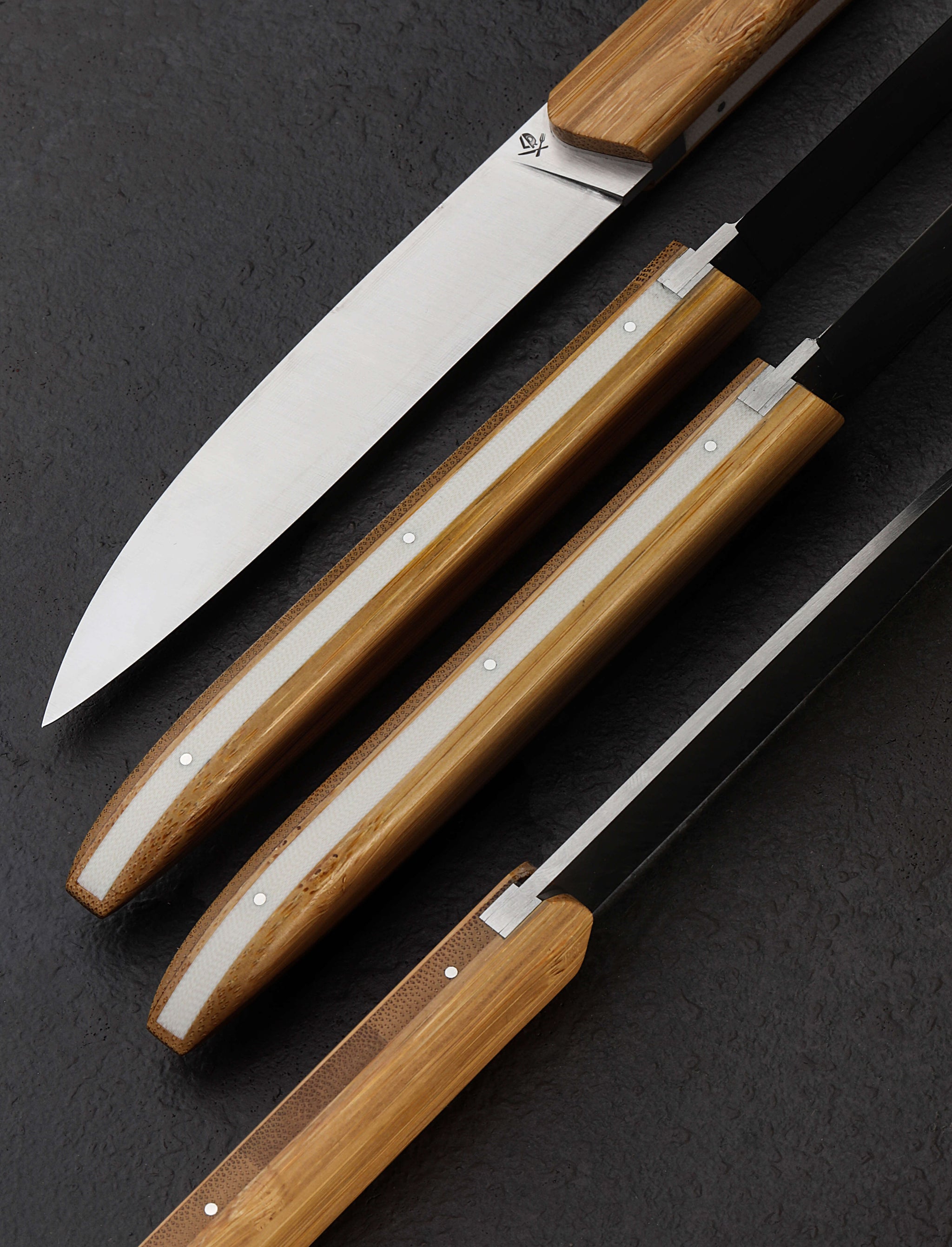 Roland Lannier - France Table Knives Bamboo Steak Knife Set