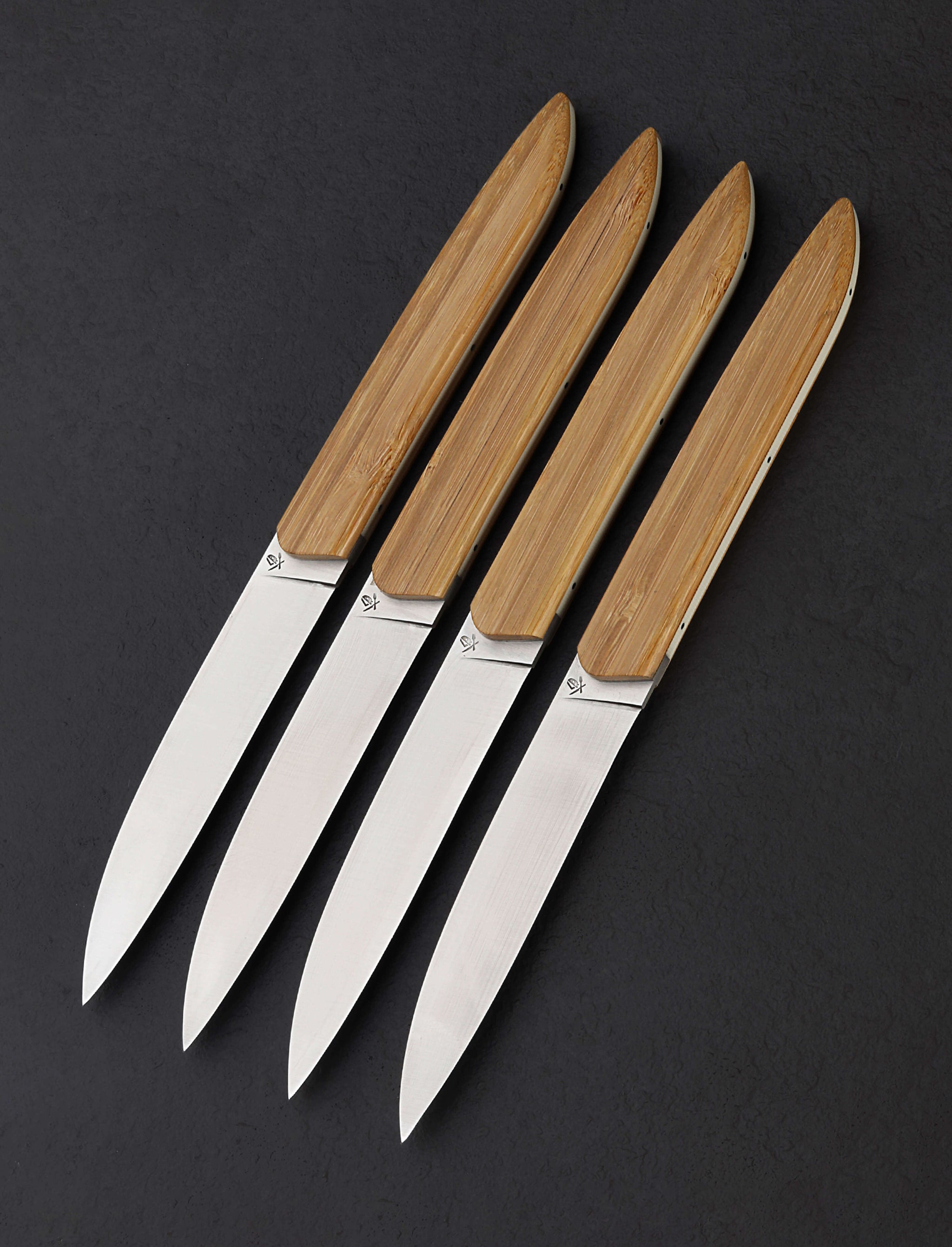 Roland Lannier - France Table Knives Bamboo Steak Knife Set