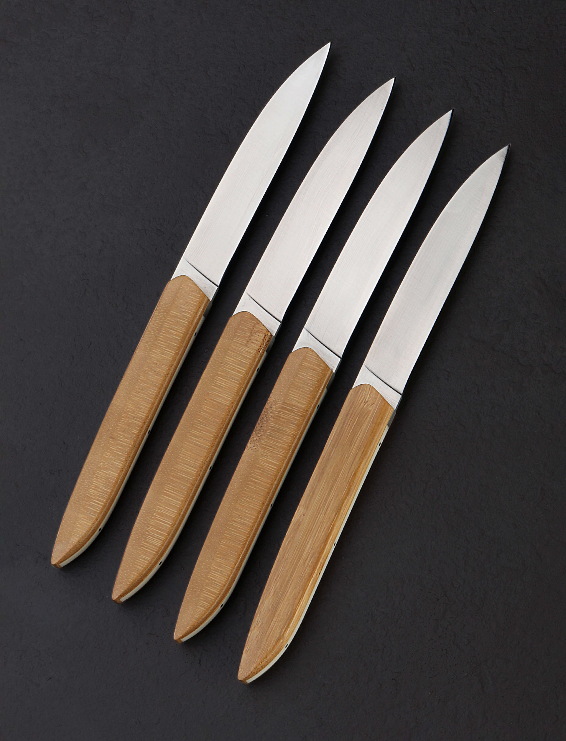 Roland Lannier - France Table Knives Bamboo Steak Knife Set