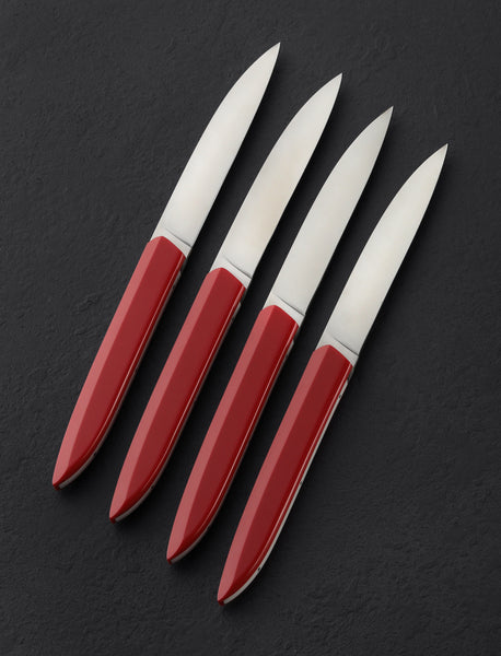 Vintage BARENTHAL Red French Steak Knives Set of Five Retro 