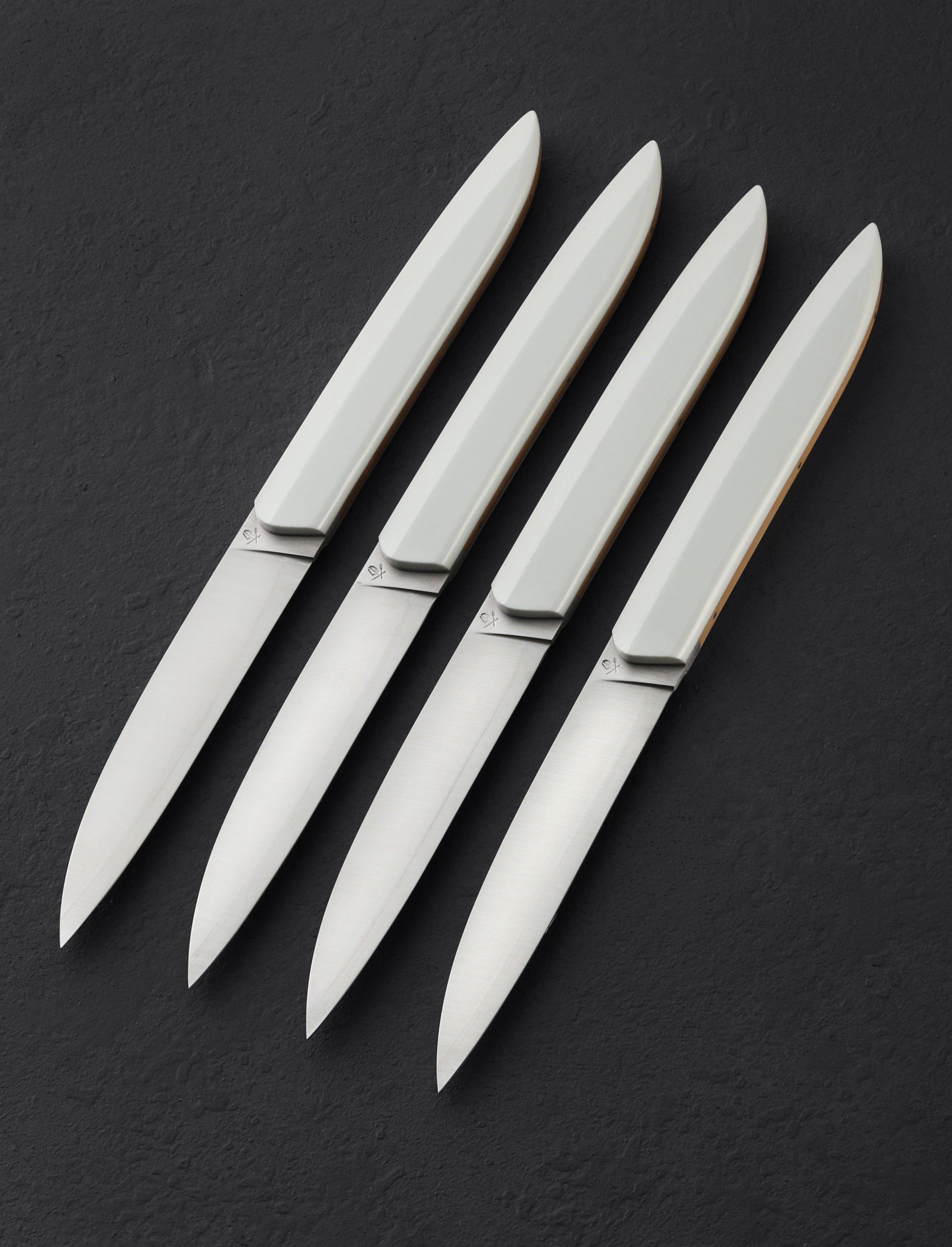 B. Altman & Co Steak Knife Set of 5 Stainless Steel German Made Bamboo  Handle