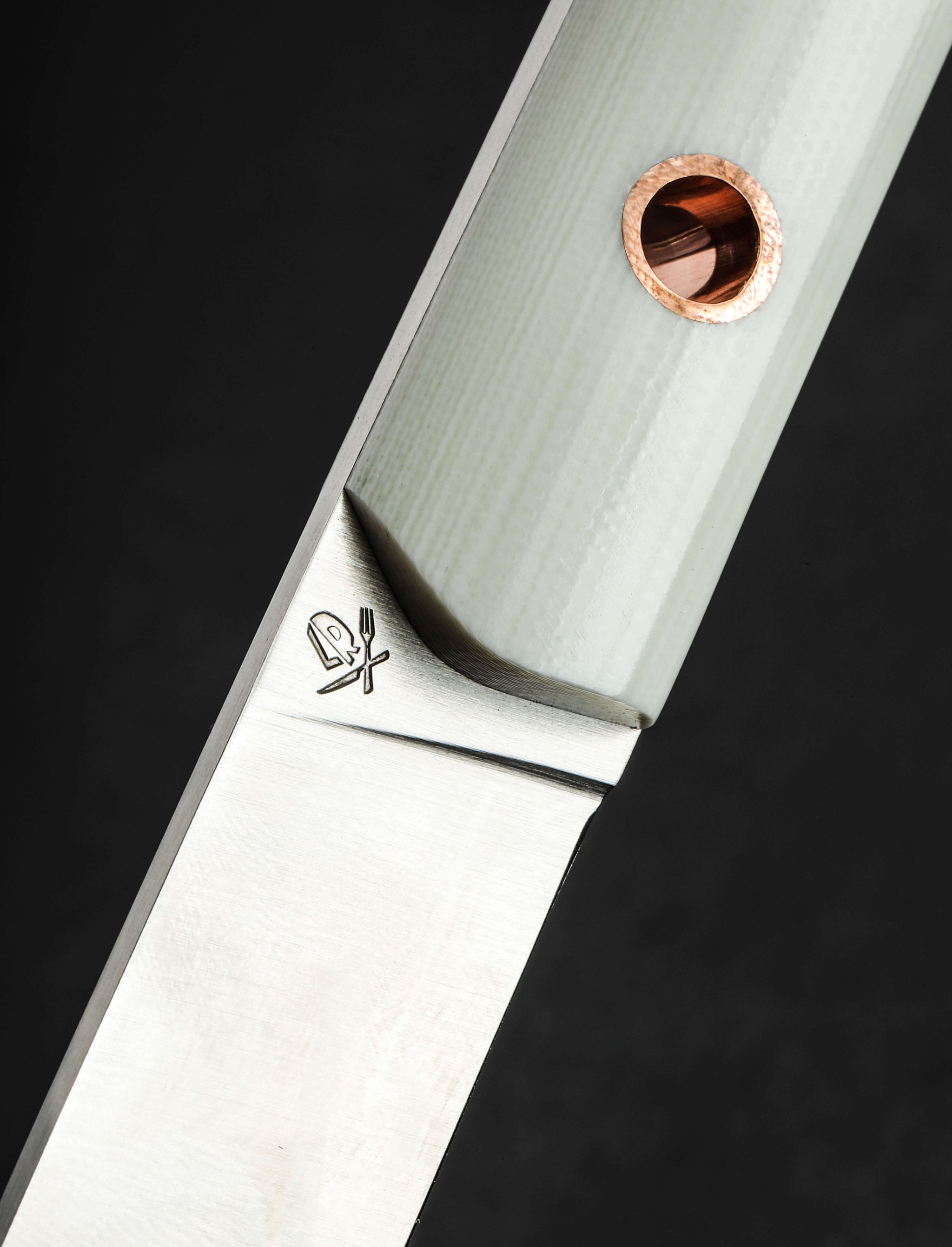 Roland Lannier - France Table Knives White & Copper Table Knife Set