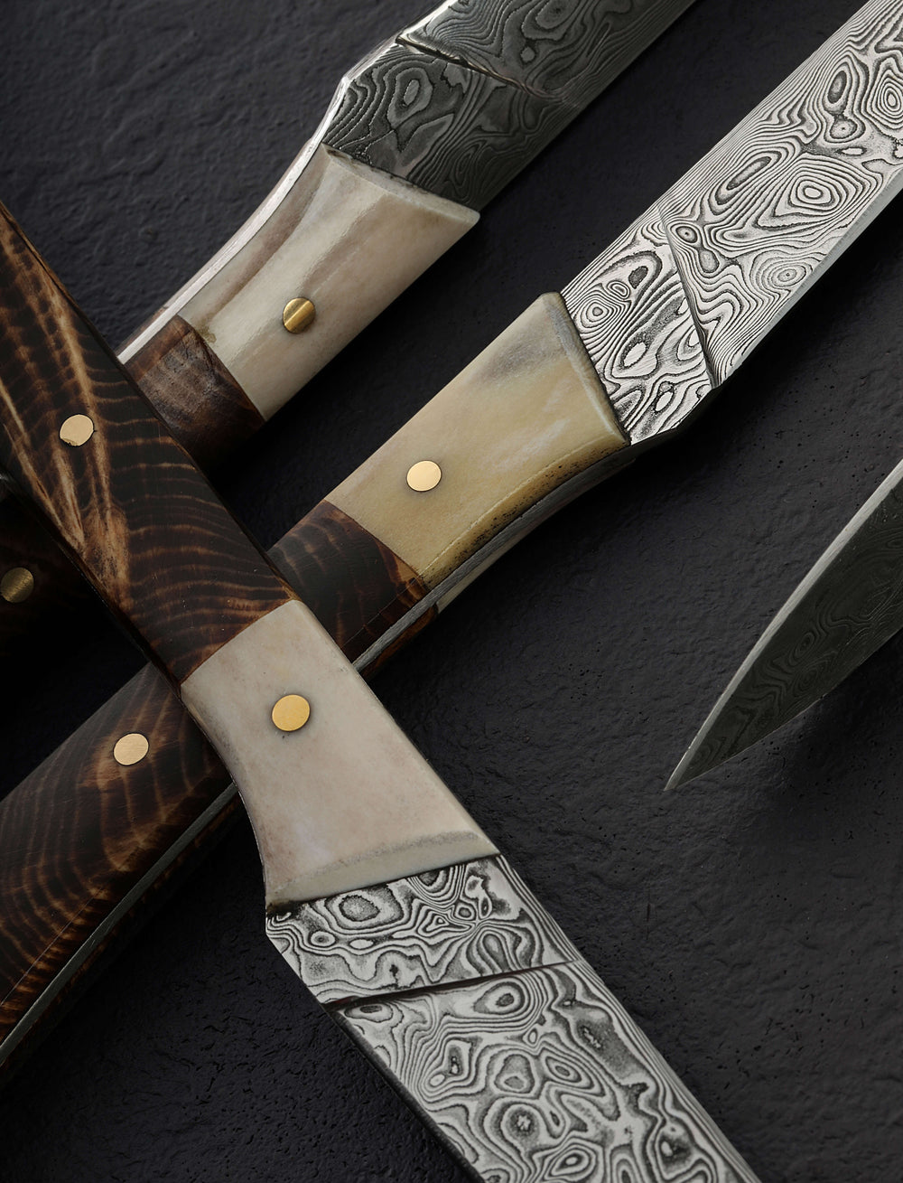 Tobbe Lundström - Sweden Reindeer Damascus Table Knife Set