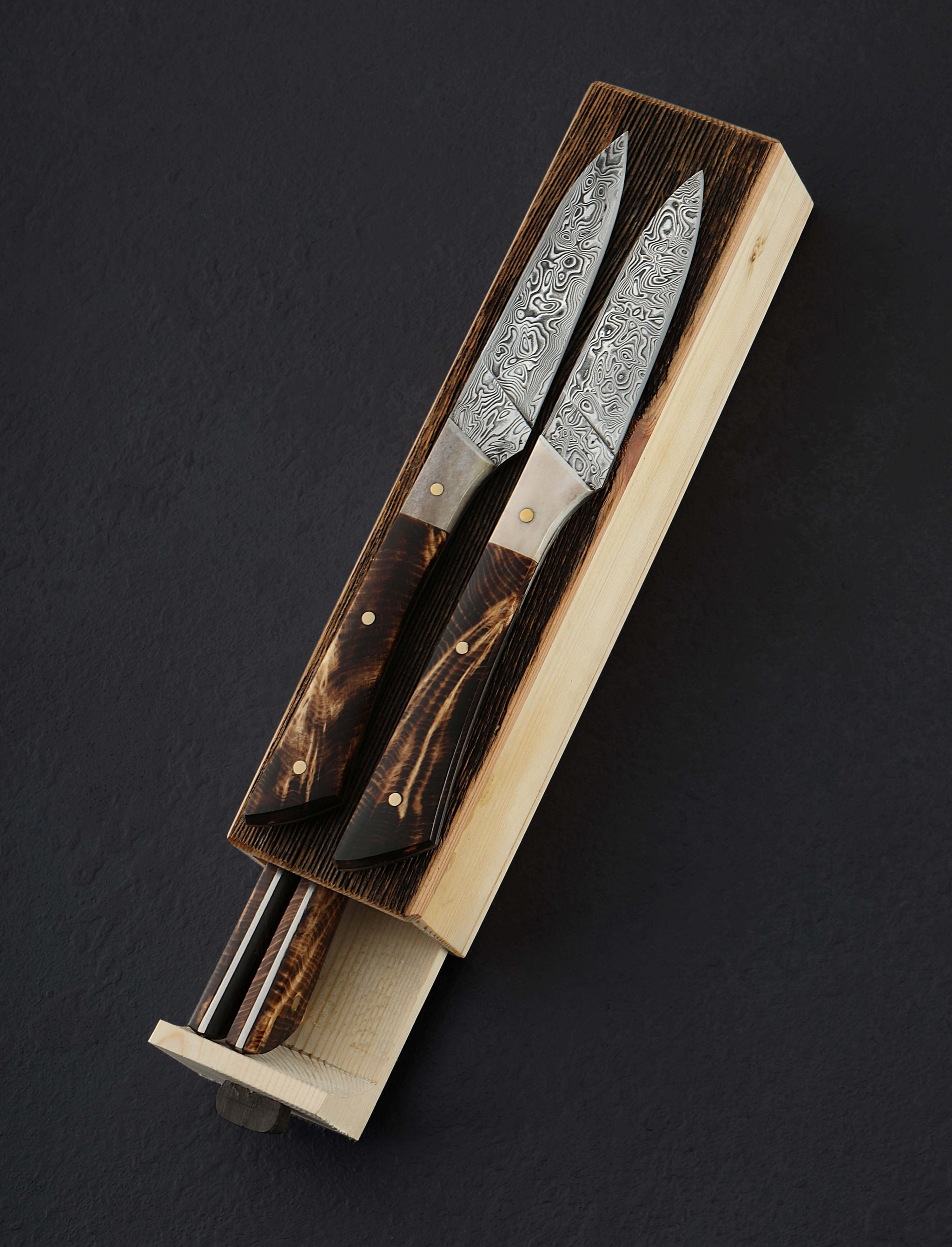 Tobbe Lundström - Sweden Reindeer Damascus Table Knife Set