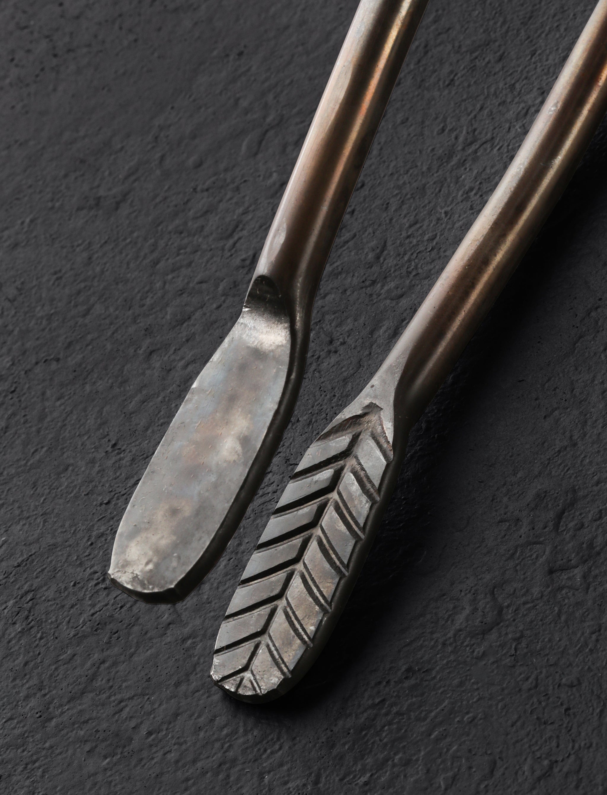 Forged Silver Chef Tongs 