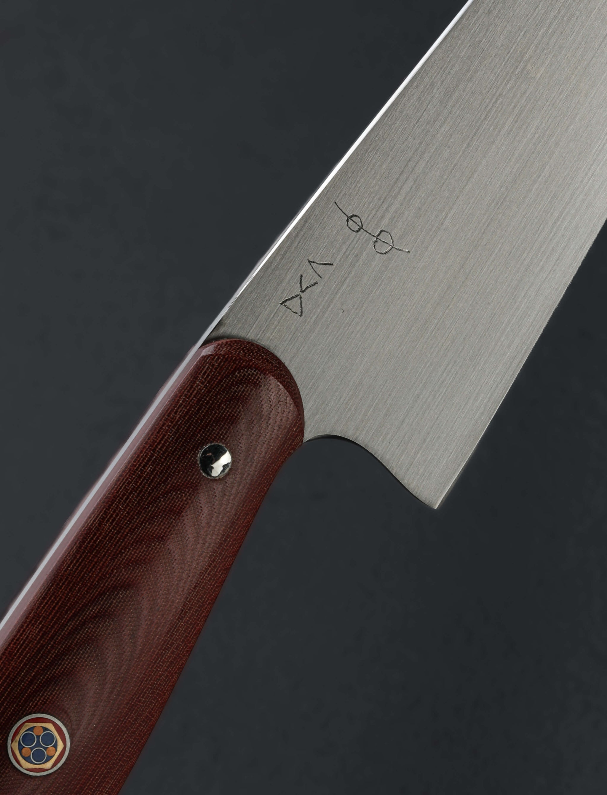Don Carlos Andrade - California Utility & Petty Red Linen Petty Chef 154mm