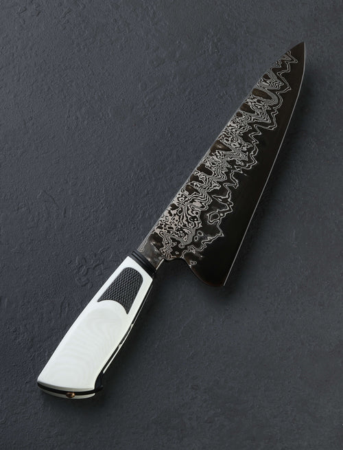 Joshua White - New Jersey Utility & Petty Frosted Damascus Chef 187mm