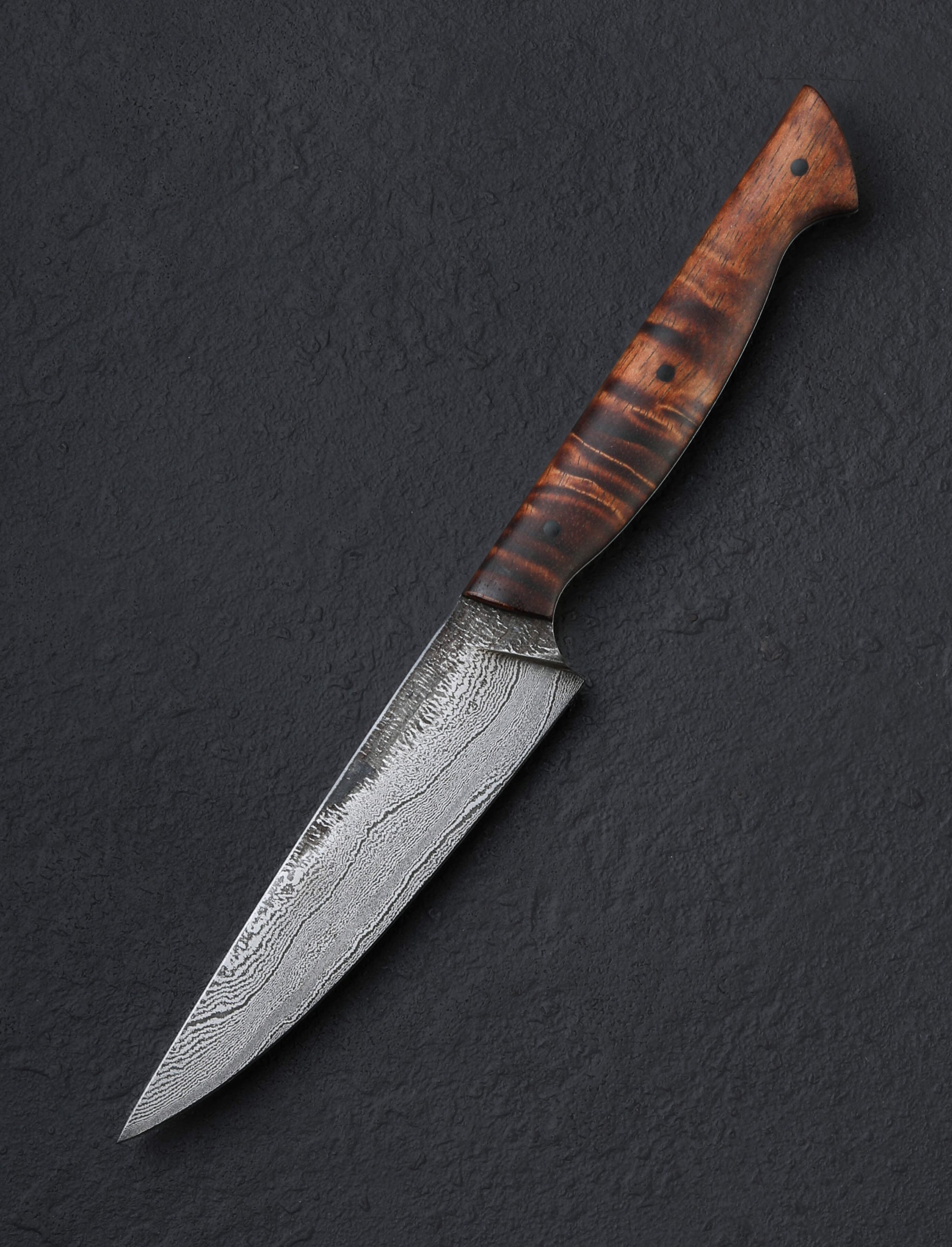Martin Huber - Austria Utility & Petty Curly Koa Damascus Kitchen Helper