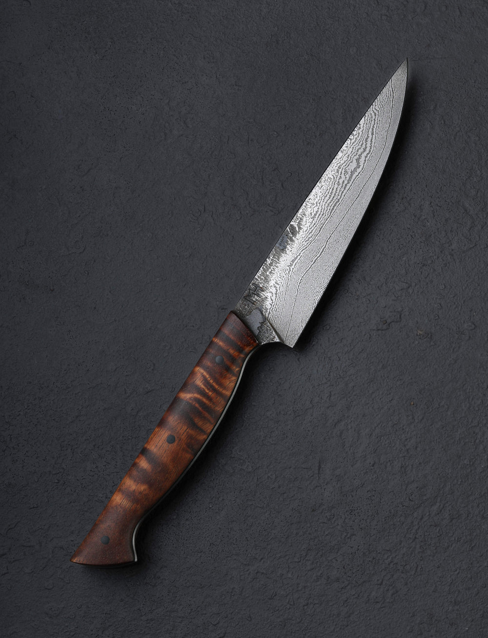 Martin Huber - Austria Utility & Petty Curly Koa Damascus Kitchen Helper