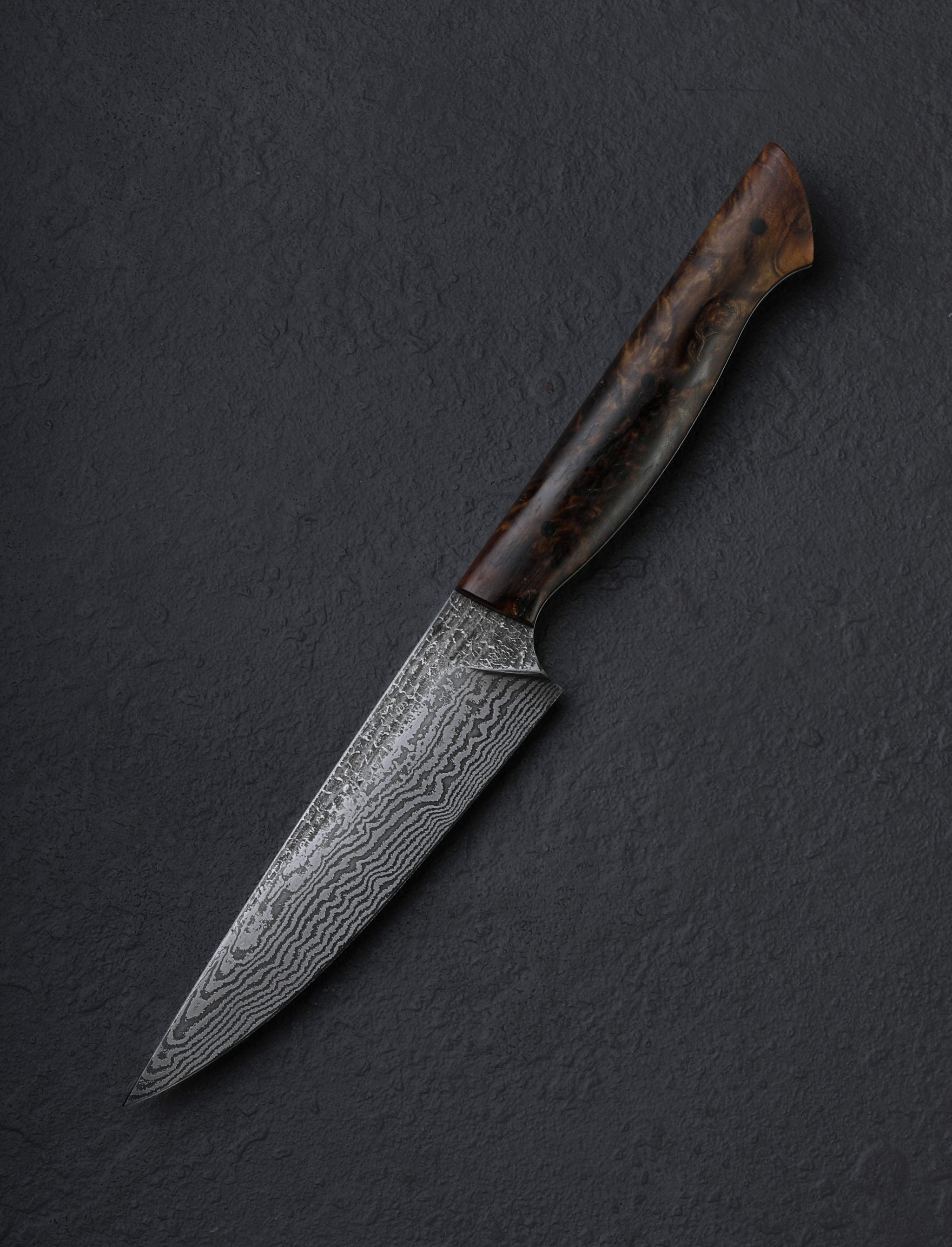 Martin Huber - Austria Utility & Petty Poplar Burl Damascus Kitchen Helper